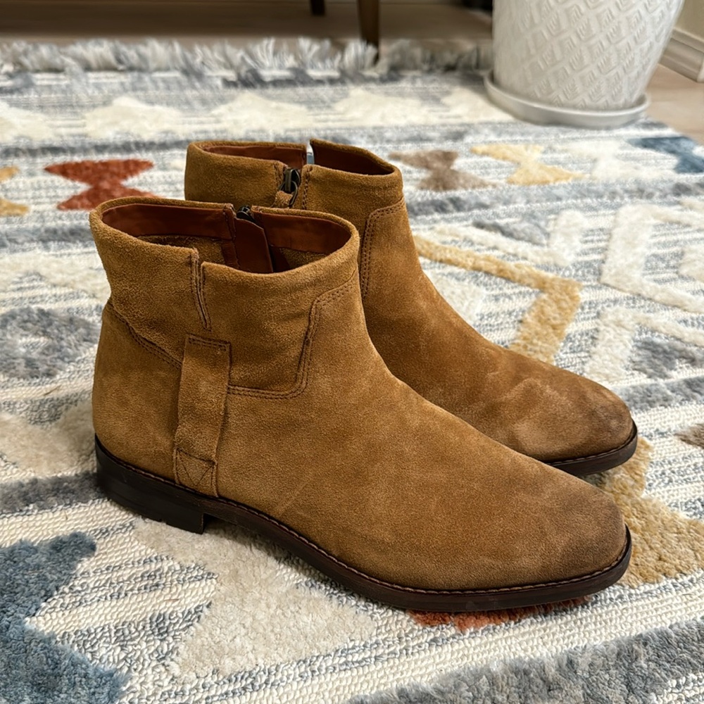 Franco Sarto Malina Suede Ankle Boots Whiskey Brown Size 11 NWT Chelsea Bootie